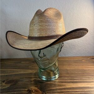 Atwood Trail Rider Long Oval 4X Palm Leaf Cowboy Western Hat Mexico Size 7 3/8
